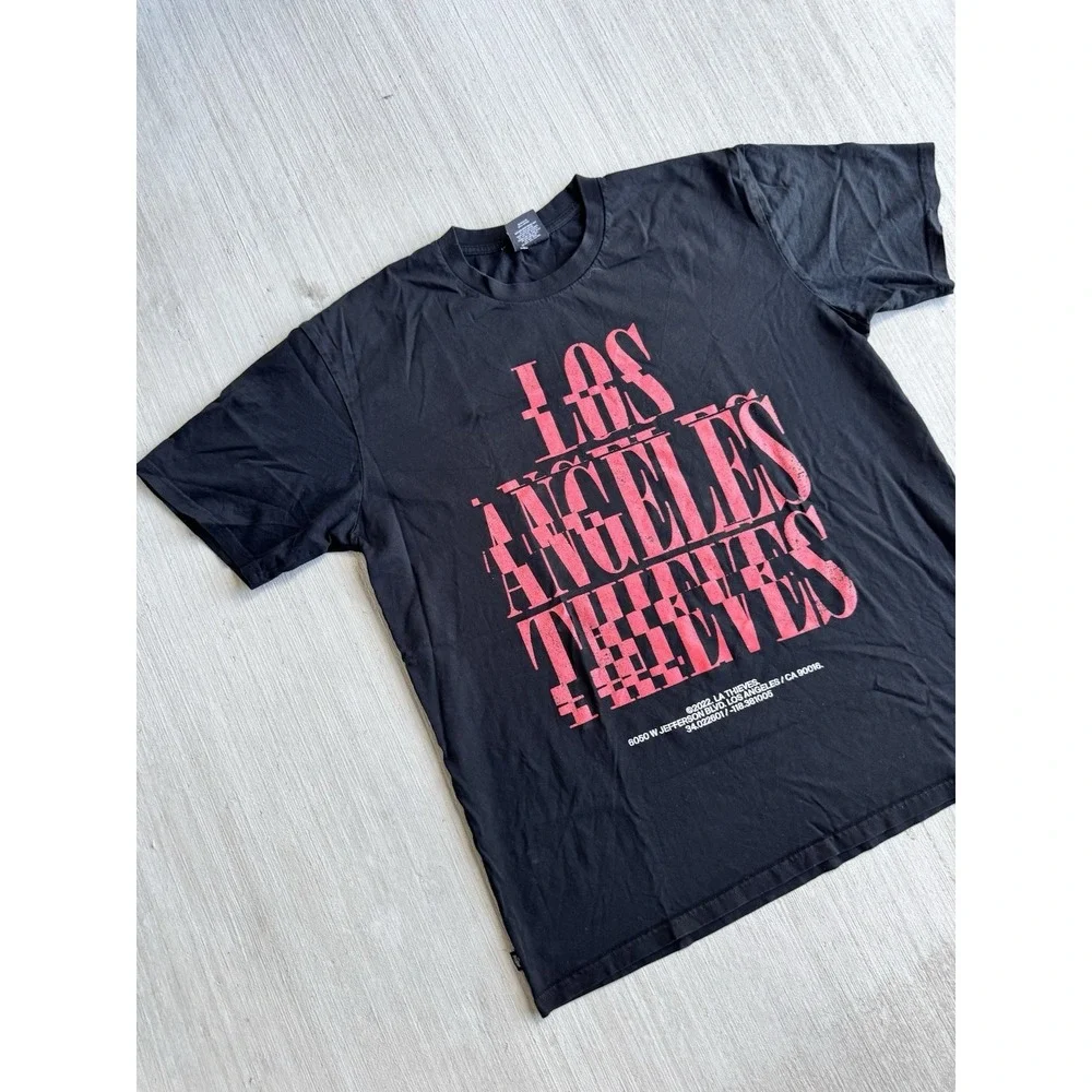 100 Thieves Los Angeles‎ Spellout Black T-Shirt Mens Size 2XL Short Sleeve Logo